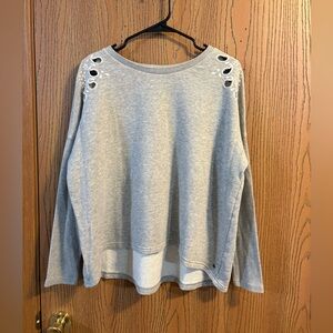 Grey Lace Detailing with Cutouts Sweater